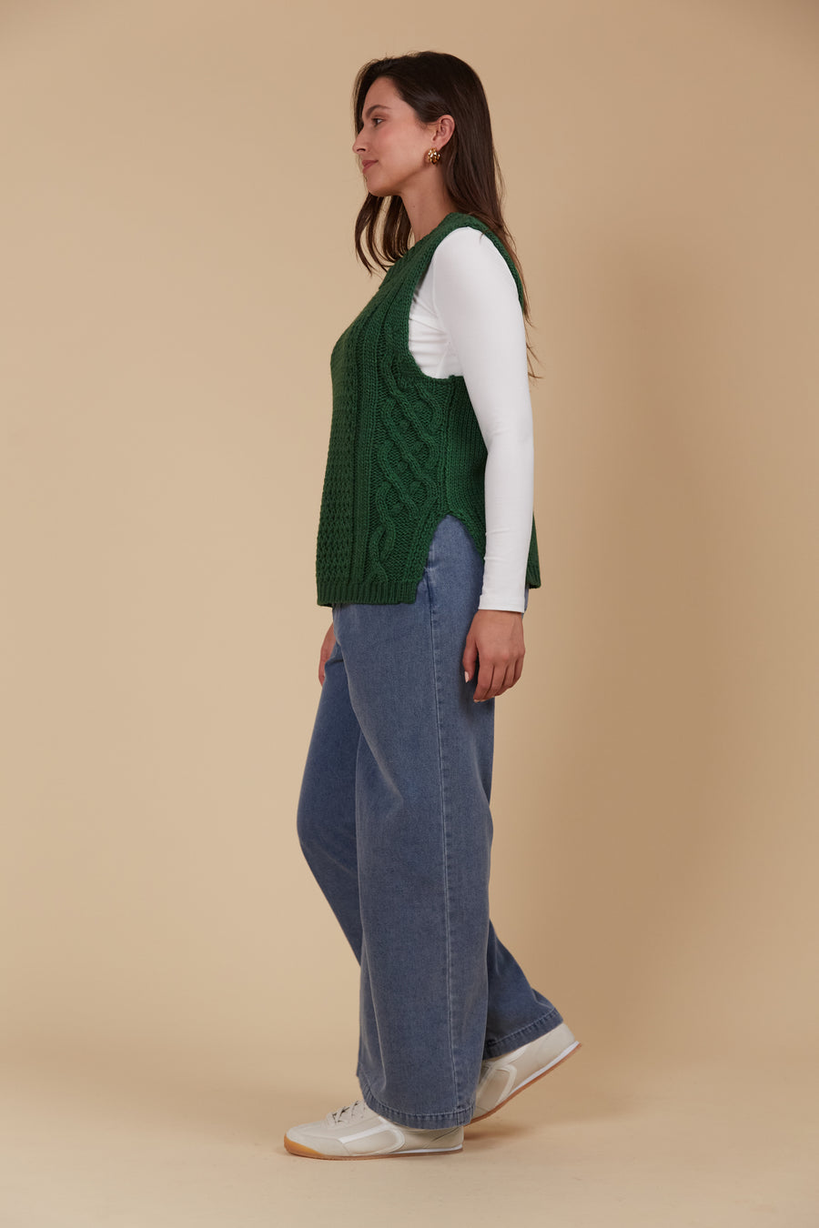 Luna Knit Vest - Pine