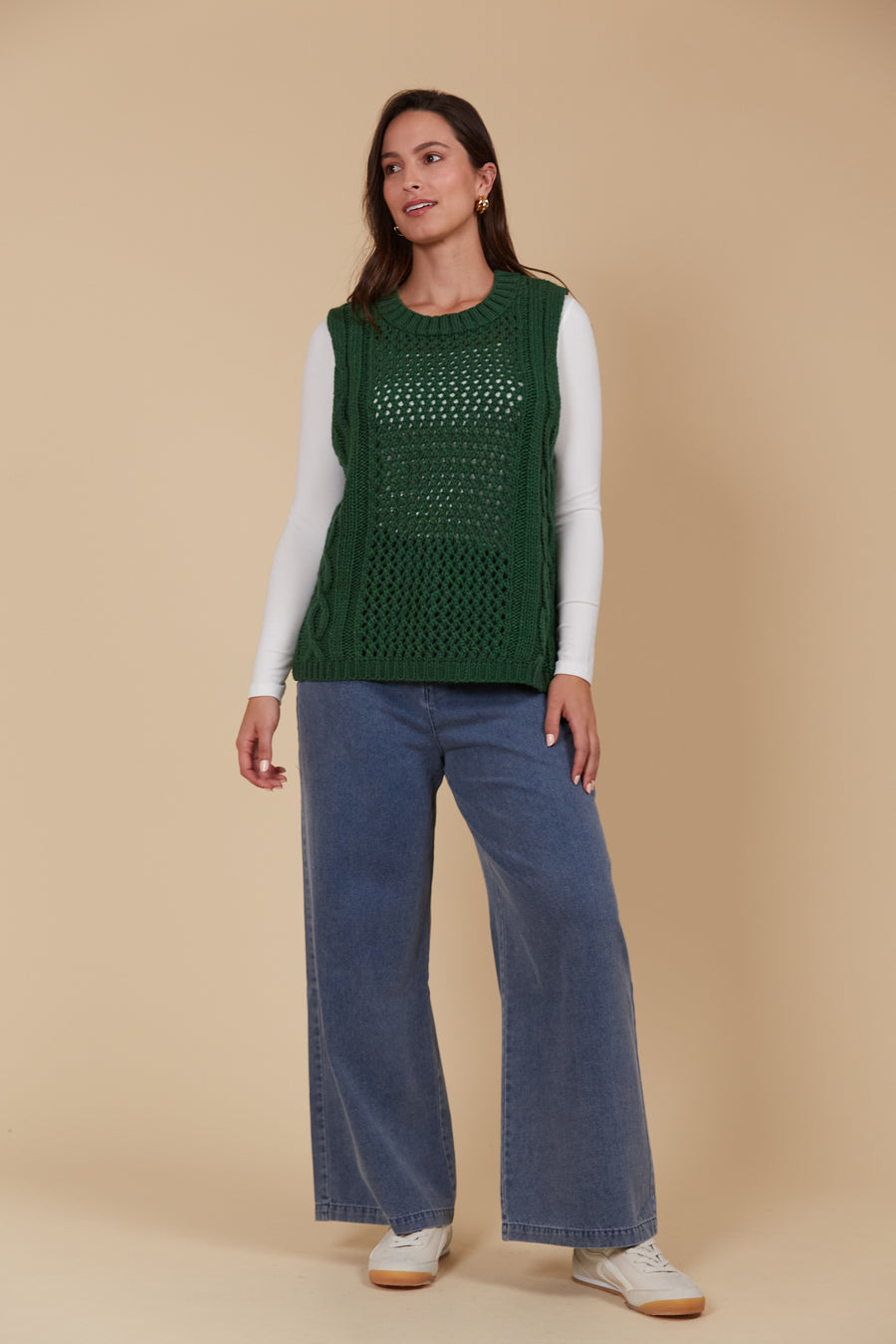 Luna Knit Vest - Pine