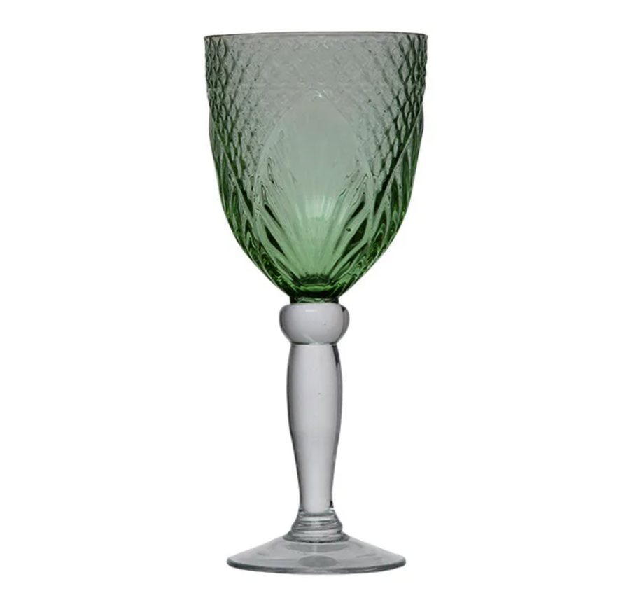 Set of 4 Vintage Green Goblets