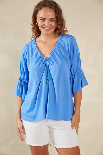 Palermo Ruched Top - Coast