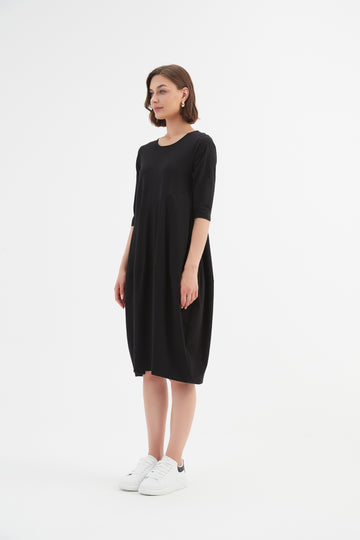 Diagonal Seam Dress - Black