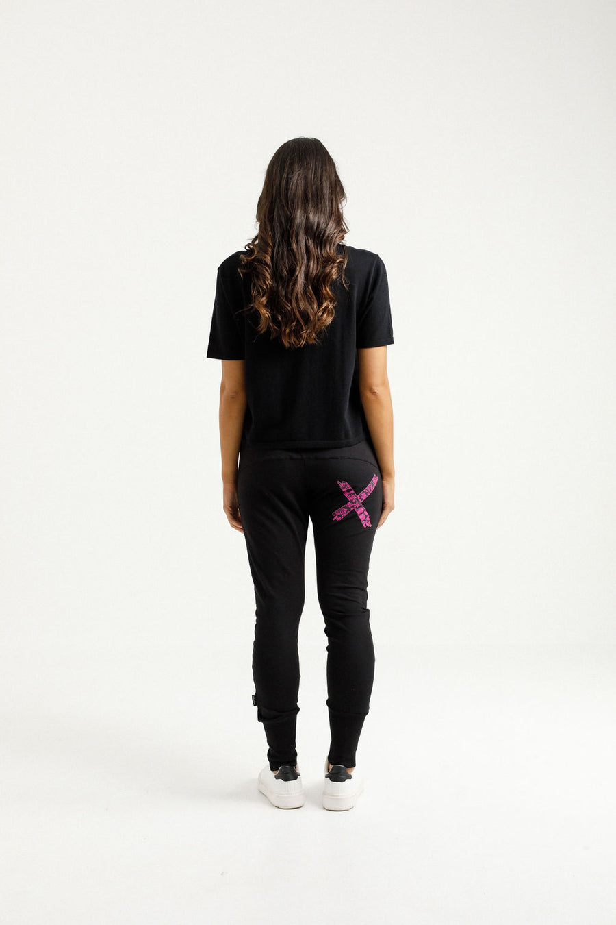 Apartment Pants - Winter Weight - Black with Orchid Damask X