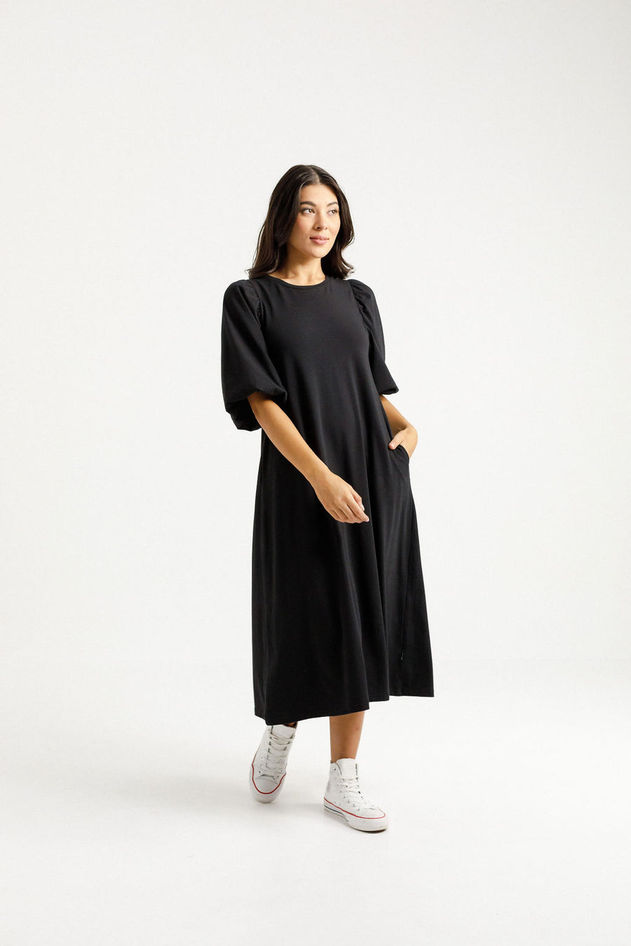 Ivy Midi Dress - Black