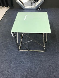 Tempered Glass Side Table - Mint Green