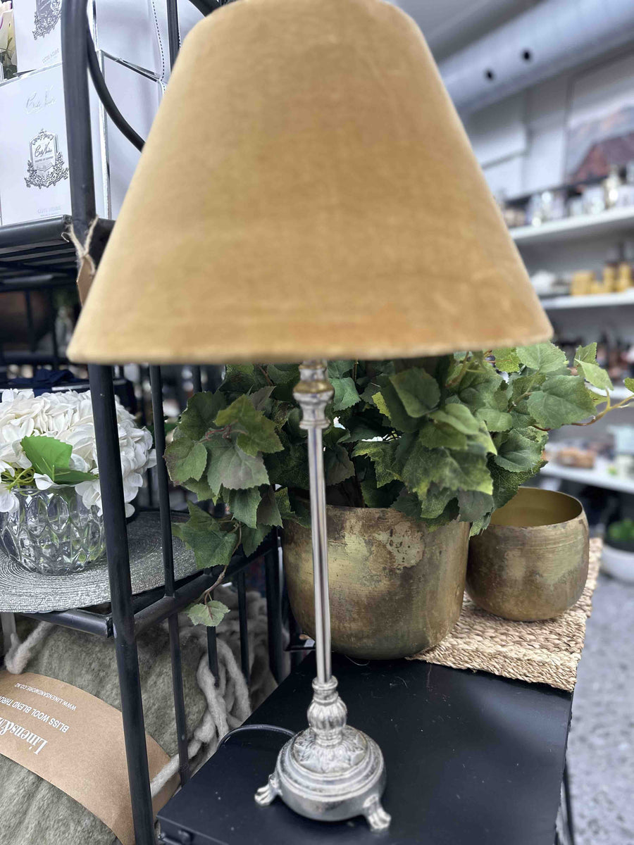 Clara Antique Silver Lamp with Gold Shade