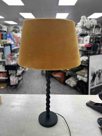 Twist Table Lamp with Tapered Drum Shade Velvet Gold