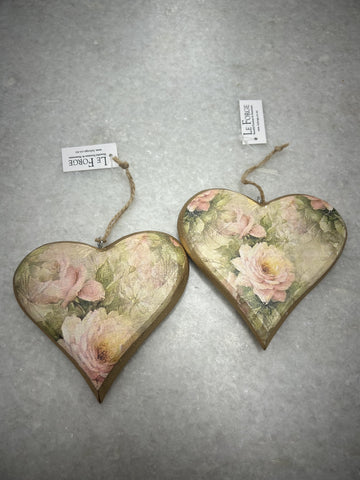 Vintage Heart Hangers/Style 1 - Pink Rose