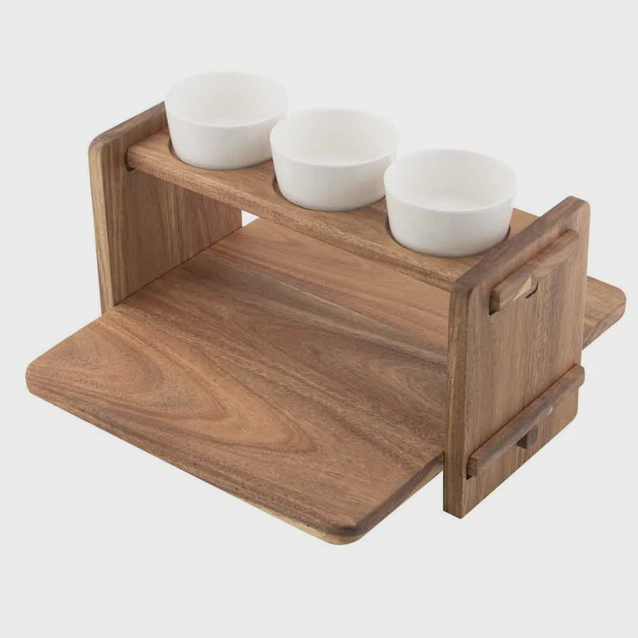 Gather 2 Tier Serving Board With 3 Bowls