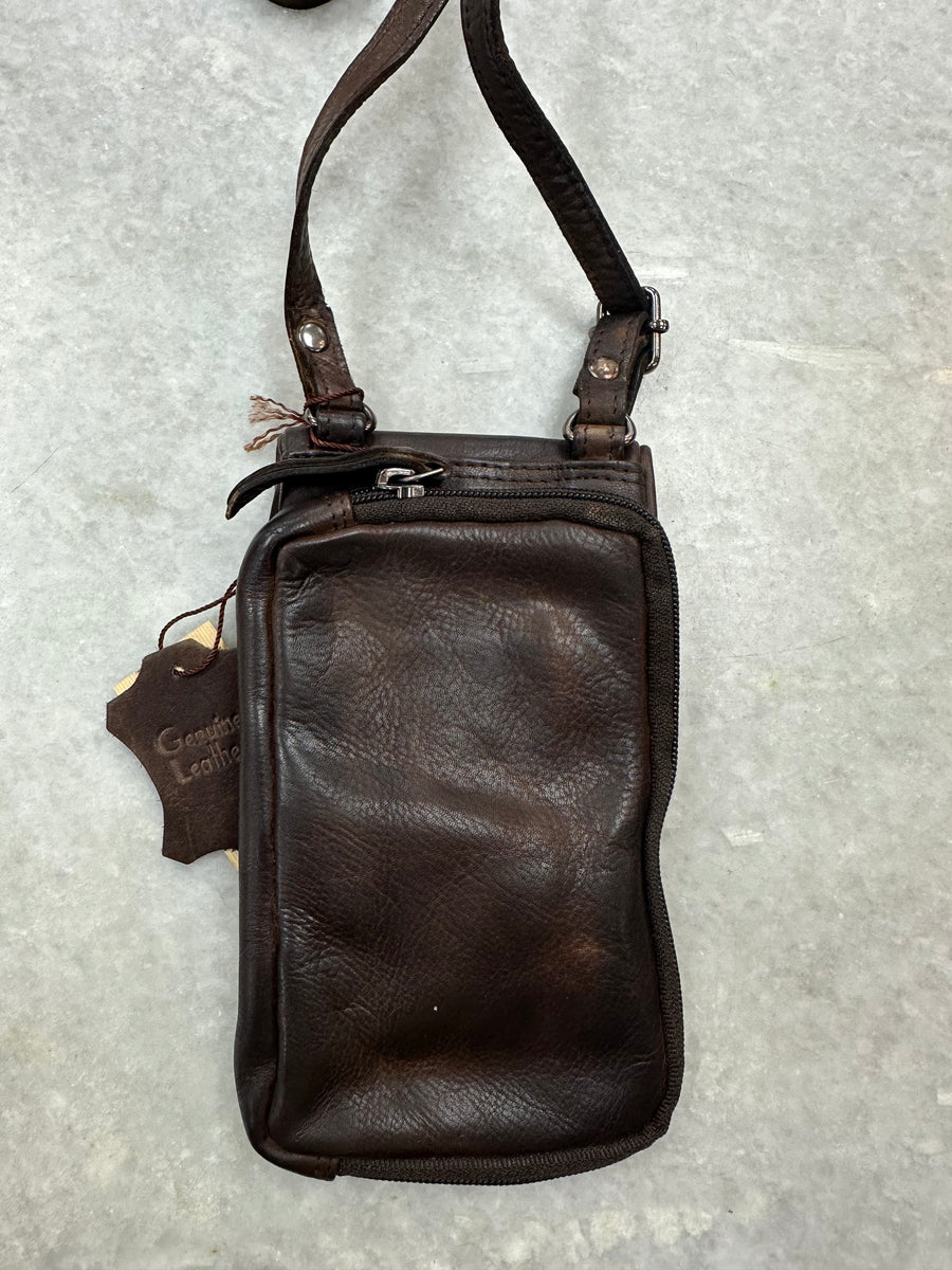 Leather Phone Bag Elk - Brown