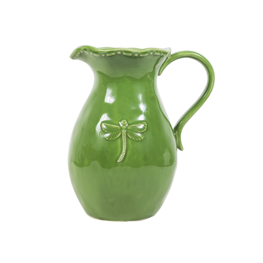 Dragonfly Stoneware Green Jug - Small