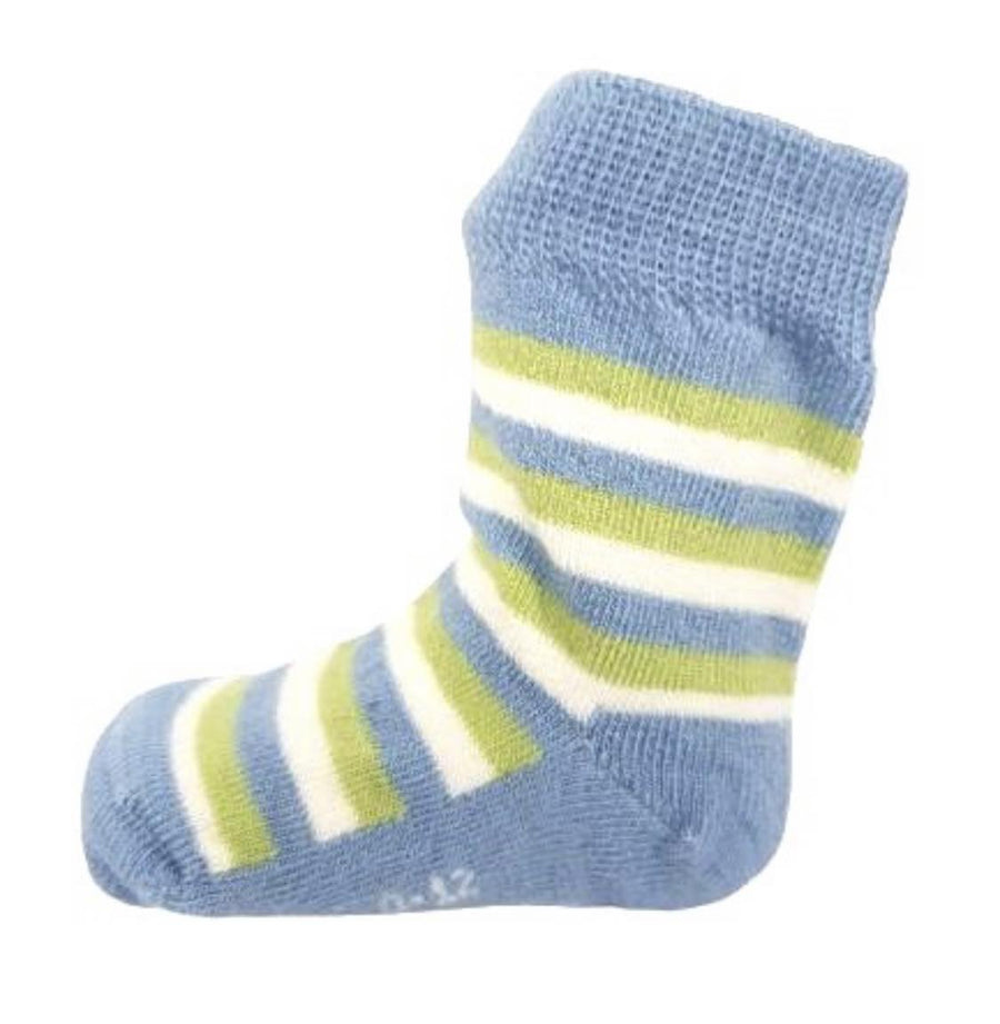 Child Merino Crew Socks - Blue Stripe