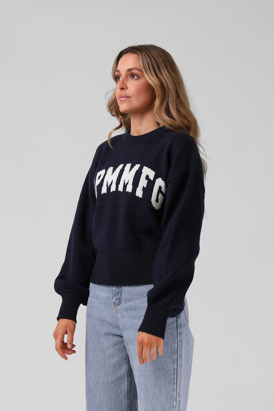 Ayla Varsity Knit - Navy