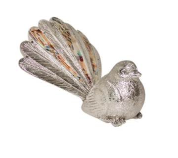 Electroplated Chrome Fantail with Paua