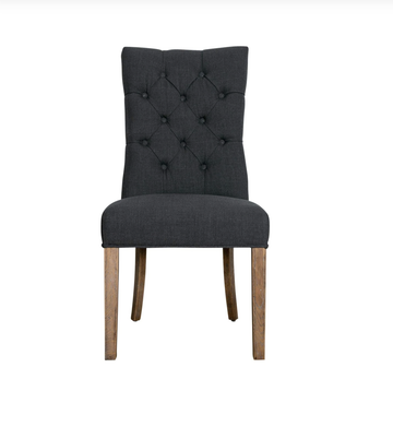 Charcoal Linen Dining Chair