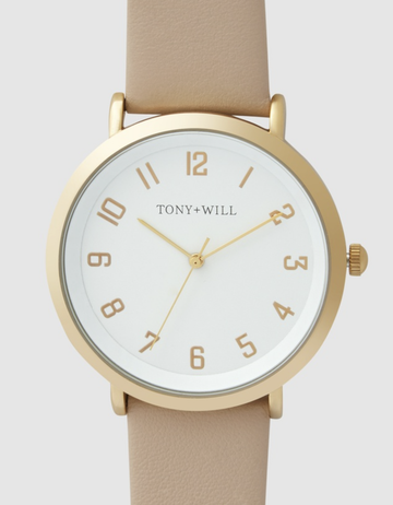 Astral Leather Watch - Gold/White/Stone