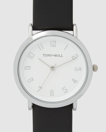 Small Astral Leather Watch - Silver/White/Black