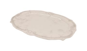 Melamine French Grey Ovel Platter - 50cm