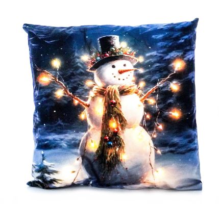 Light Up Cushion - Snowman