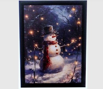 Light Up Framed Wall Art - Snowman