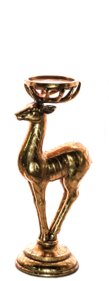 Small Classy Gold Candle Holder - Reindeer