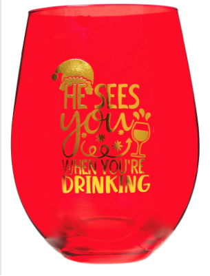 Stemless Wine Glass - He Sees You