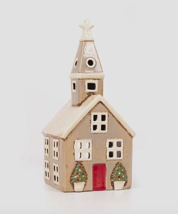 Alsace Tea Light Church Christmas - Stone