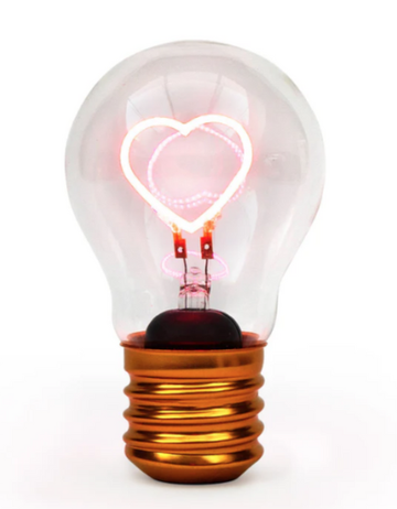 Lightbulb Lamp USB Charged - Pink Heart