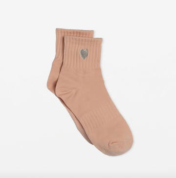 Sock - Blush with Silver Heart