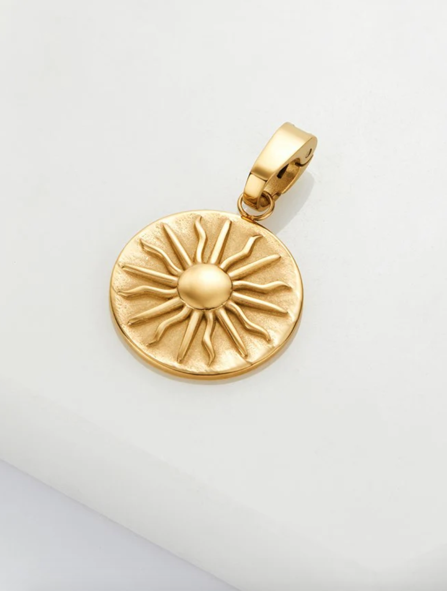 Sun Pendant Charm - Gold