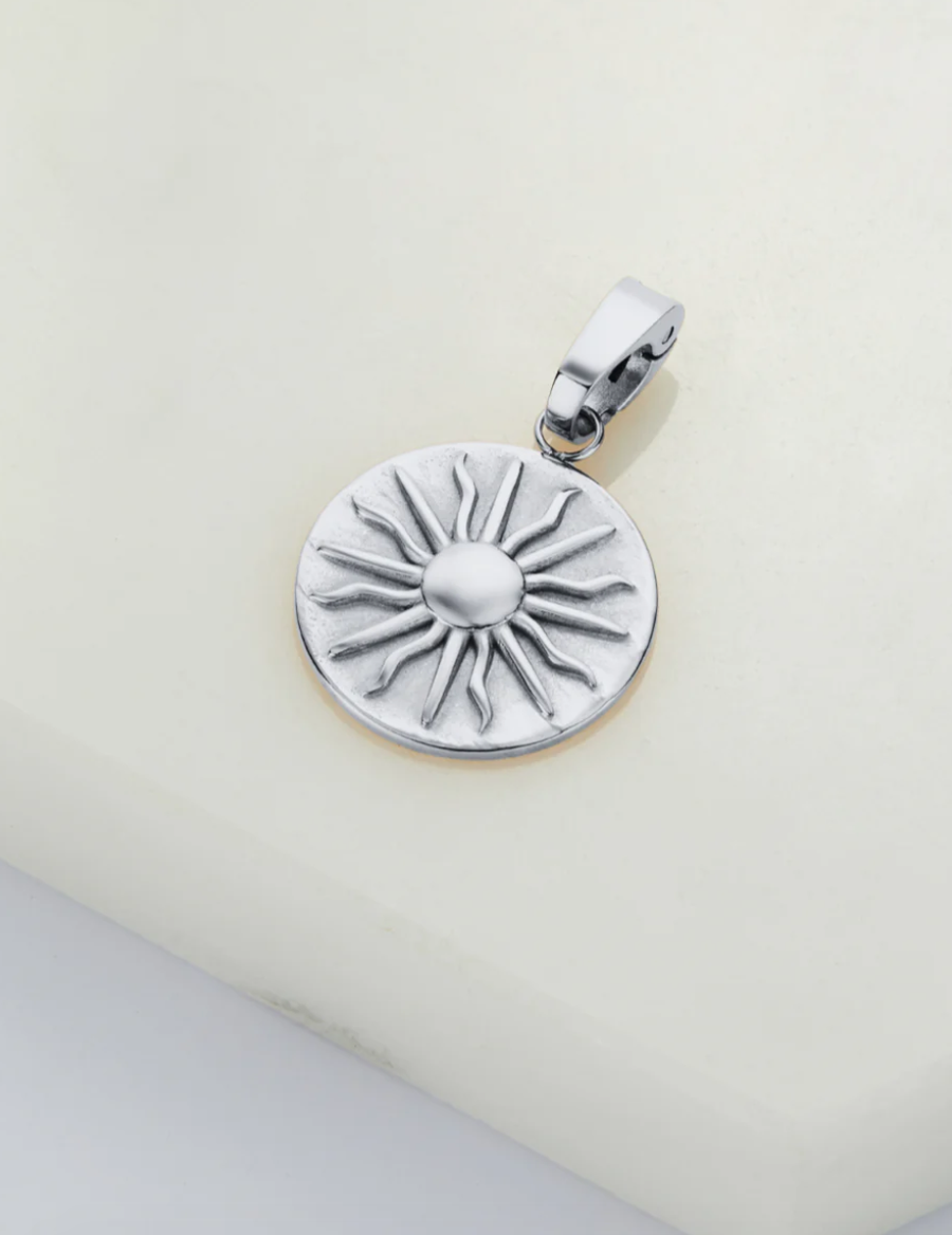 Sun Pendant Charm - Silver