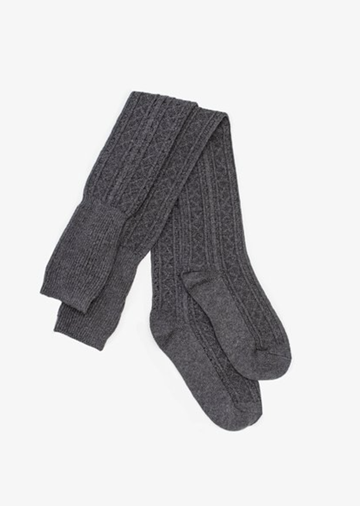 Over The Knee Sock - Cable Grey