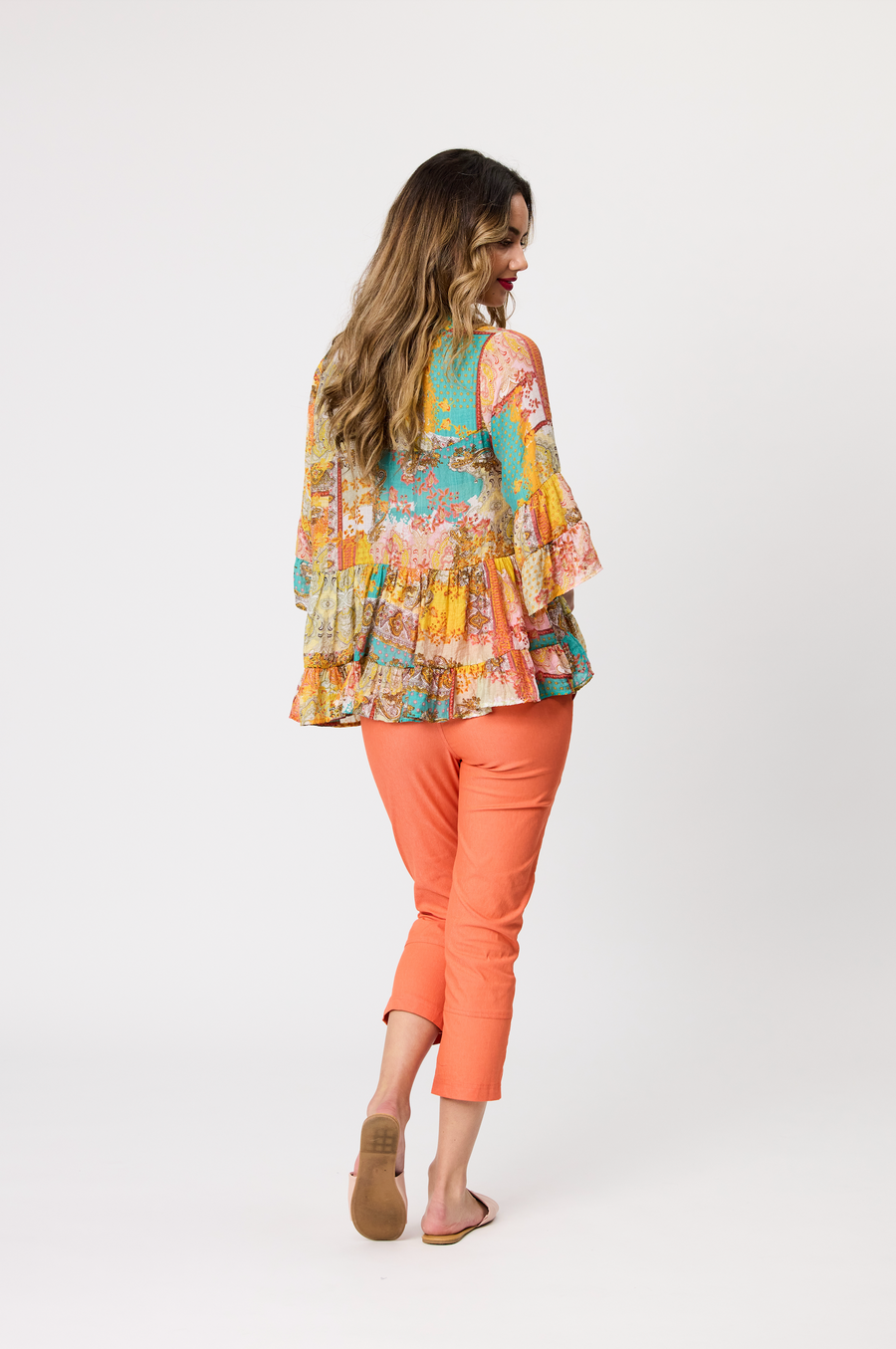 Julia Print Top - Orange