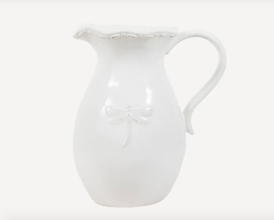 Dragonfly Stoneware White Jug - Small