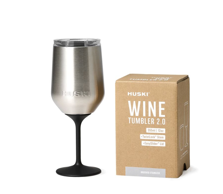 Huski Wine Tumbler 2.0 - Brushed Silver