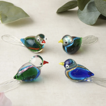 Artisan Glass Bird - Pink/Blue/Green