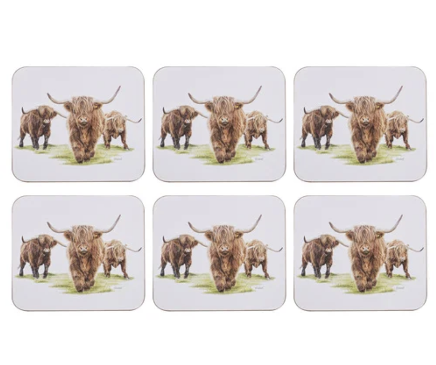 Highland Herd 6pk Coaster