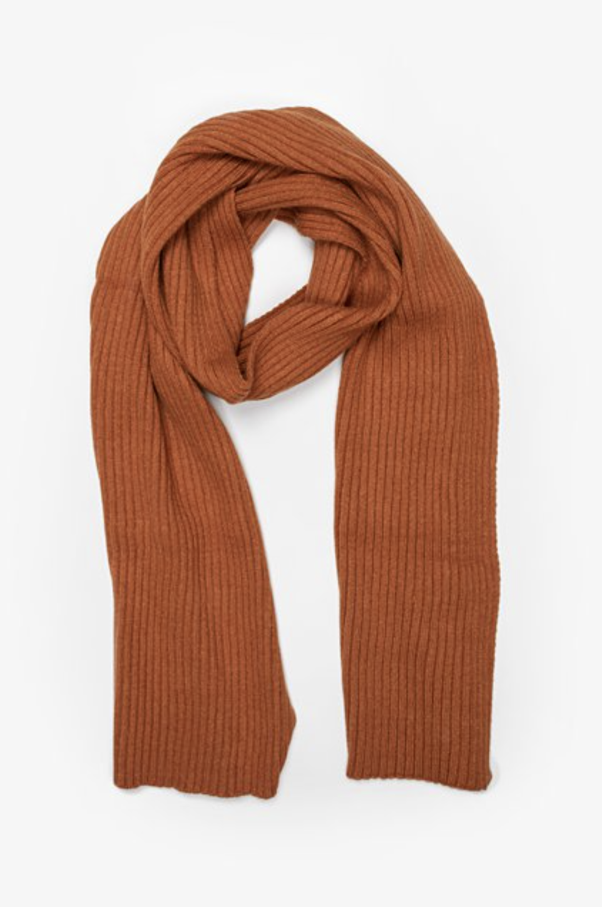 Ribbed Scarf - Rust