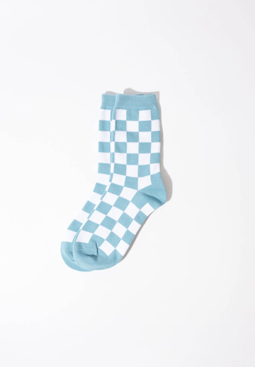 Checker Blue Socks