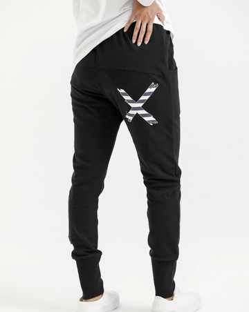 Apartment Pants - Black With Indigo Stripe Cross