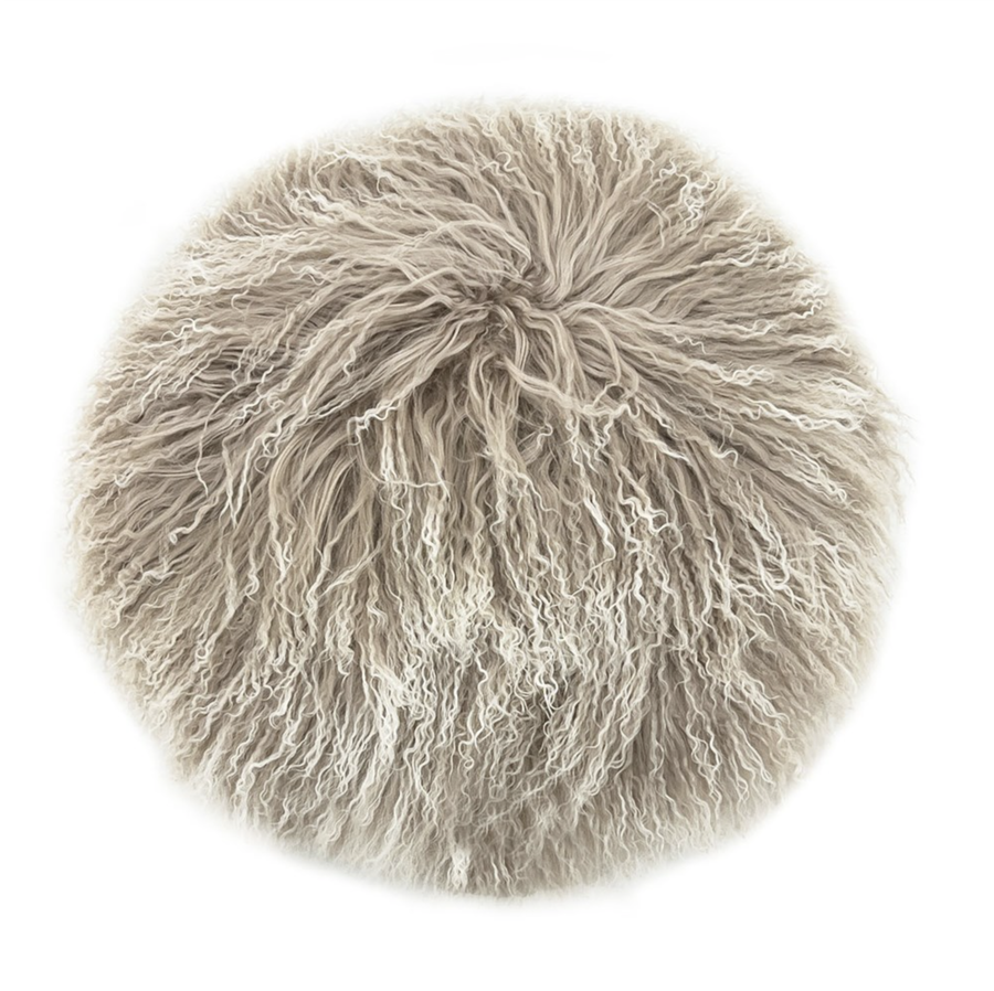 Tibetan Lamb Fur Cushion - Pumice