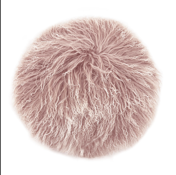 Tibetan Lamb Fur Cushion - Pink Ombre