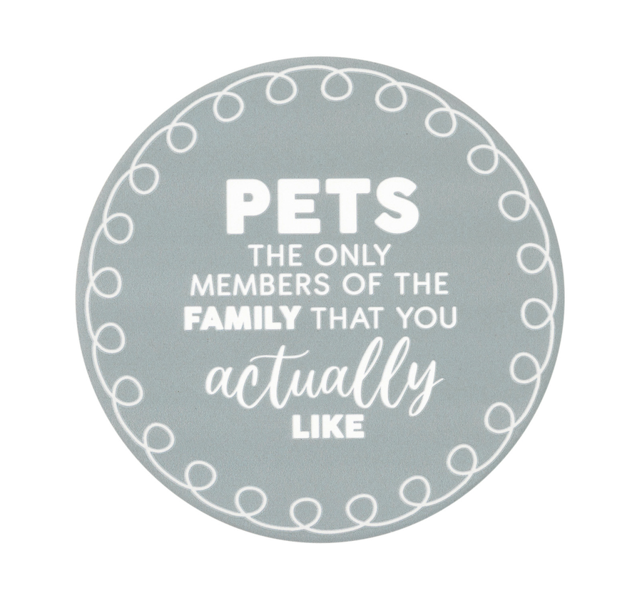 Pet Lovers Family Ceramic Coaster