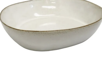 Large Byron Ceramic Bowl - Shiny White Sand