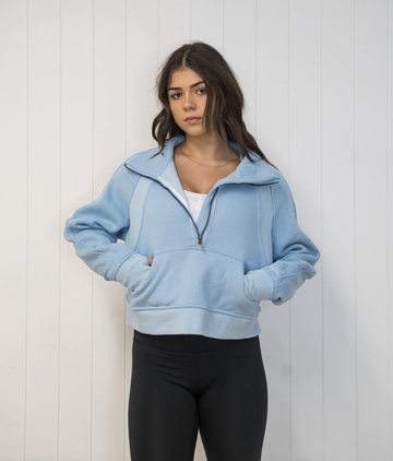 Xanthee Collar Sweatshirt - Blue