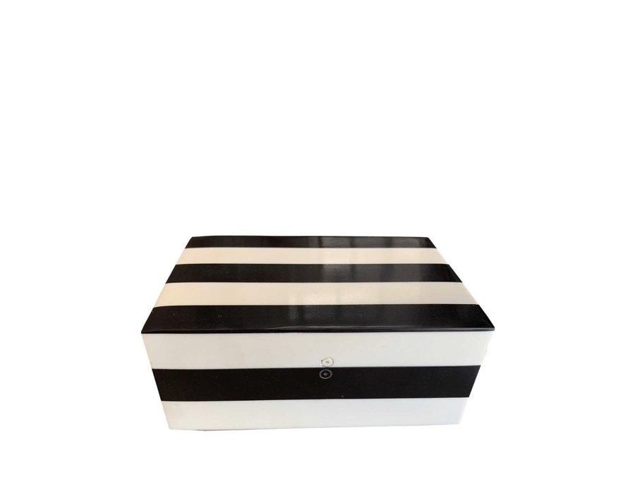 Black & White Stripe Storage Box