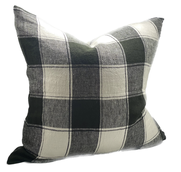 Square Linen Cushion - Black