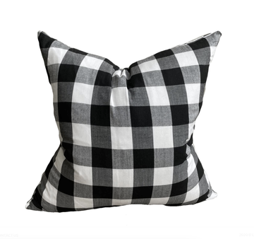 Black and White Plaid Cushion Cover