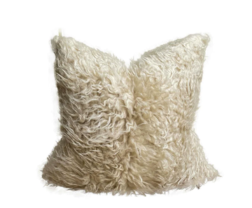 Fluffy Wool Cushion Cover - Natural