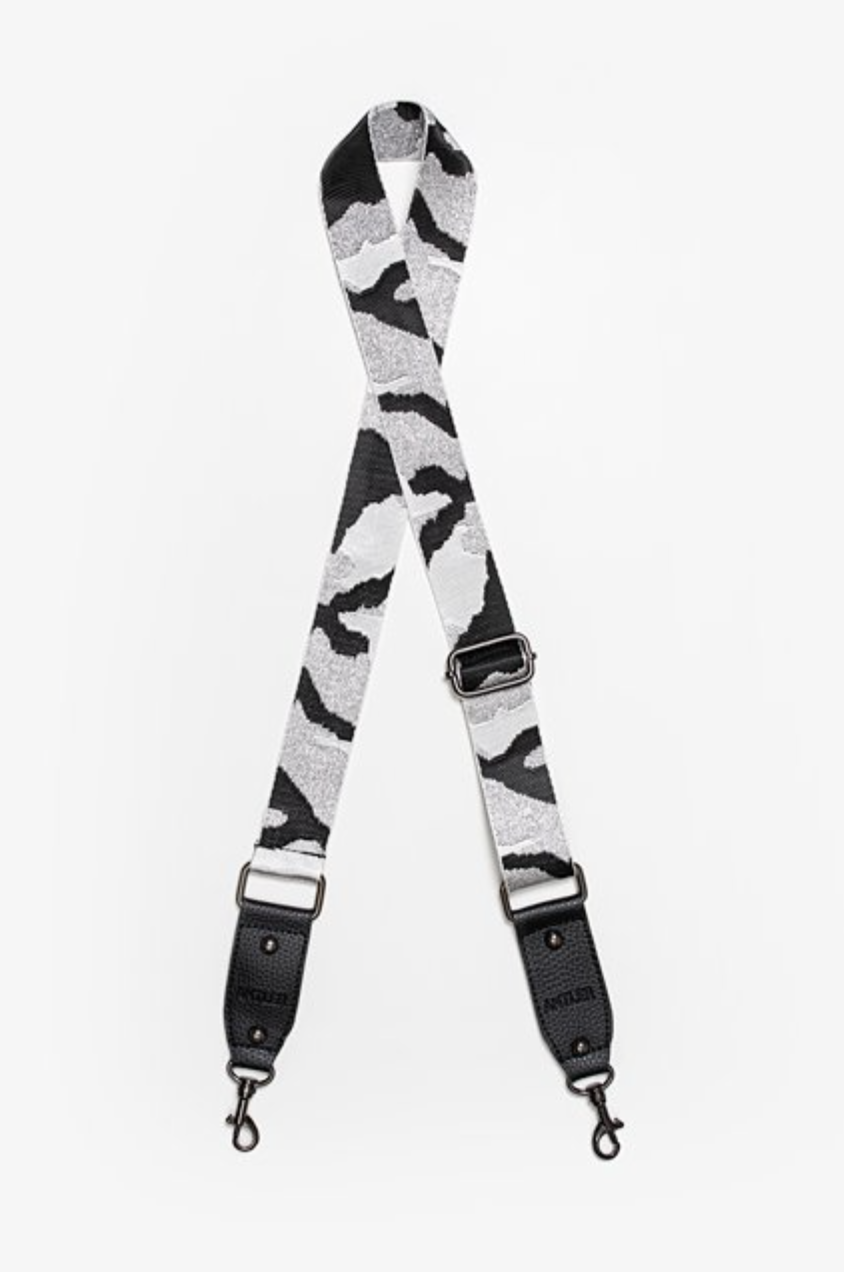 Bag Strap - Thin Camo White & Black