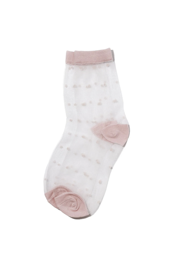 Pink Polka Sheer Socks